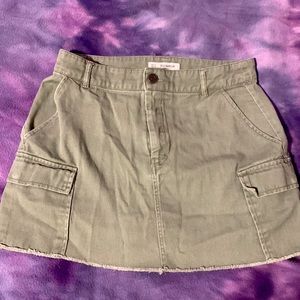 Pull&Bear Sage Green Cargo Skirt